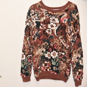 80's Vintage Floral Oversized Sweater